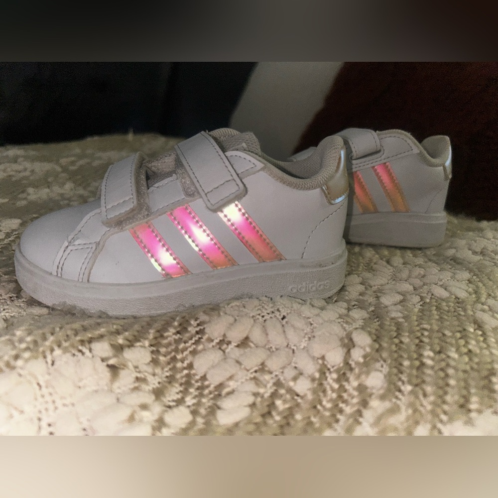 Size 7 toddler girls Adidas sneakers